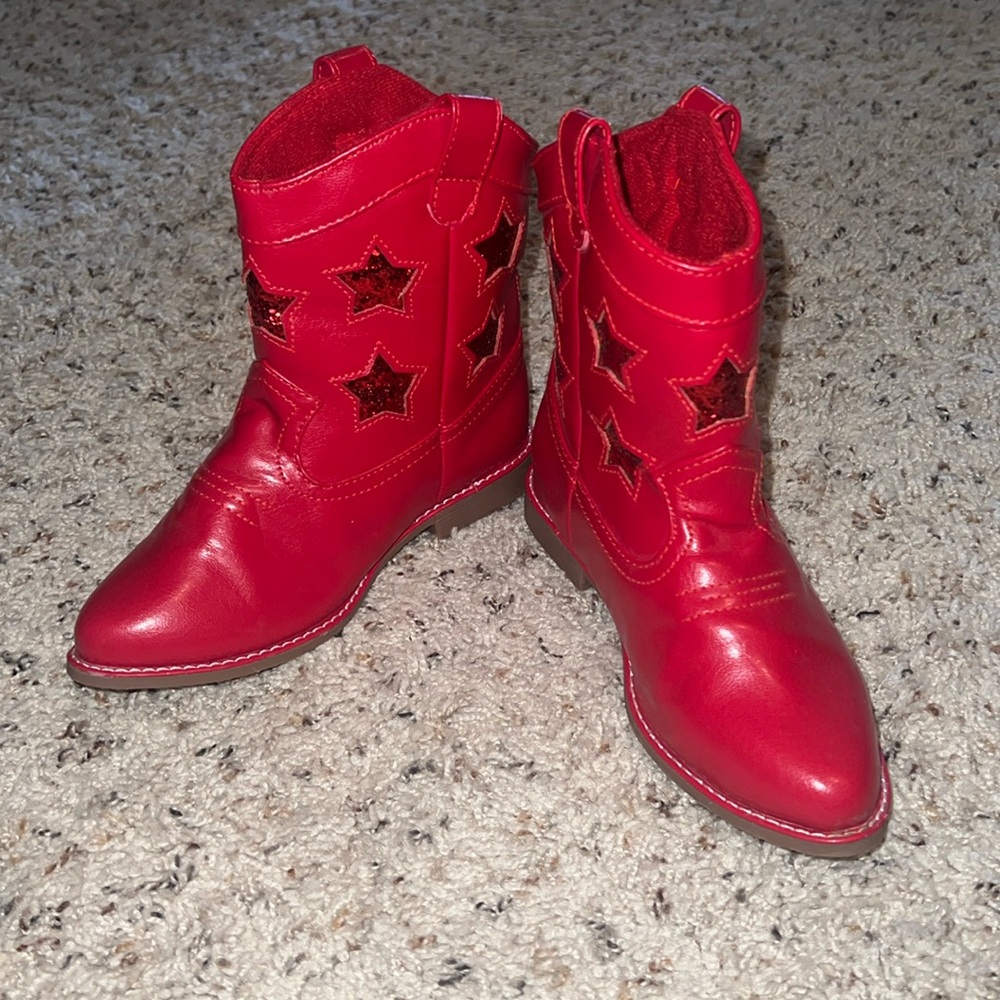 Gymboree red glitter star’d cowboy boots